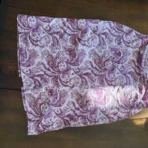 Ann Taylor Purple and White Paisley A-Line Skirt